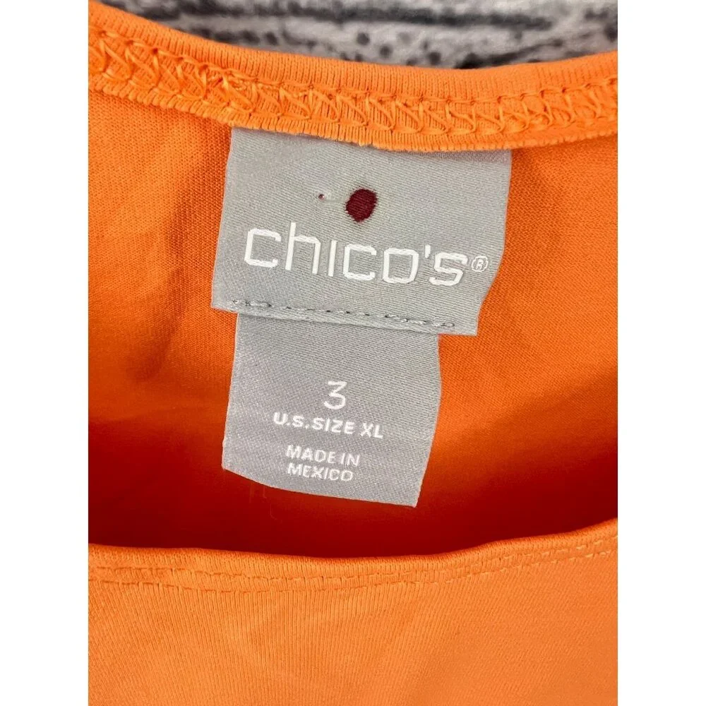 Chico's Microfiber Contemporary Tank Top Size 3 XL Seville Orange NEW - Picture 5 of 5